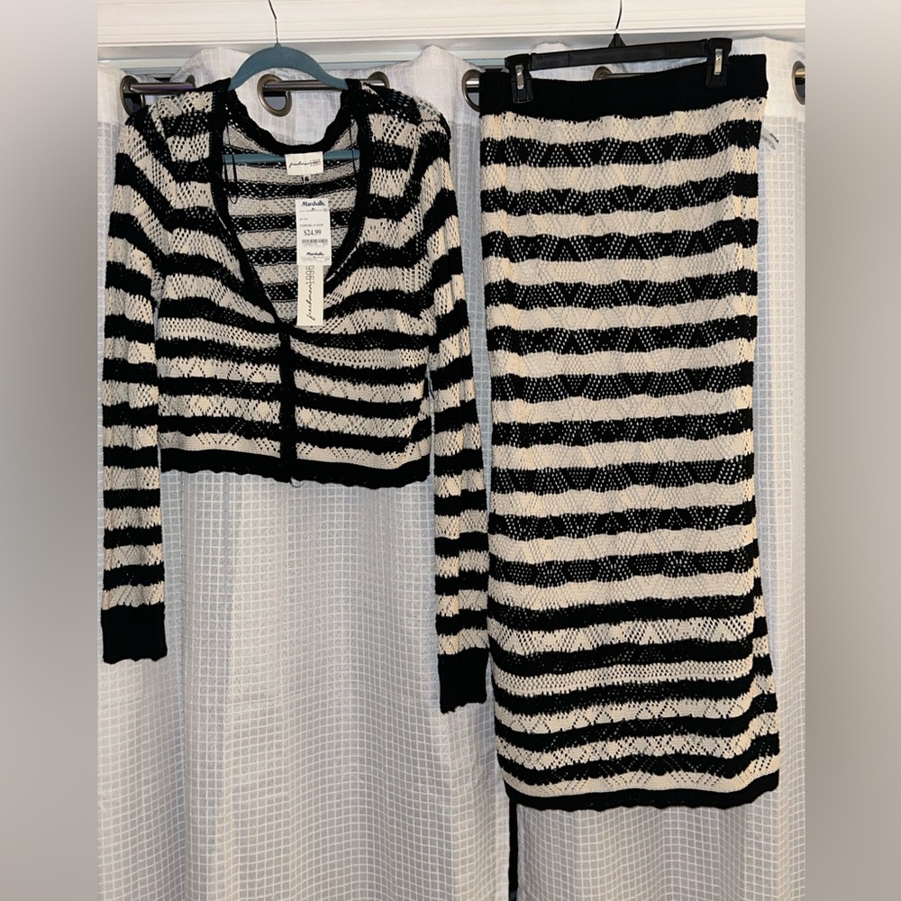 Crochet skirt and sweater set